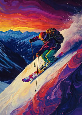 Skier Sunset
