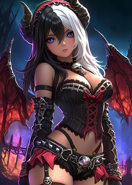 Anime Girl Devil Gaming