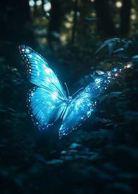 Butterfly In Dark Forest
