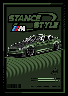 BMW M4 F82 Stance Style Green Army