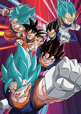 Vegeta Goku and Goku Black