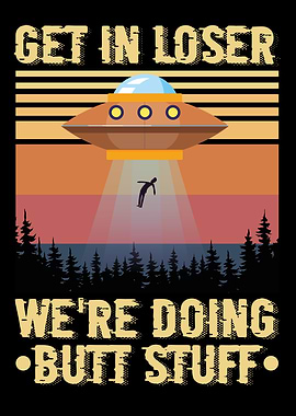 UFO Abduction Retro Poster