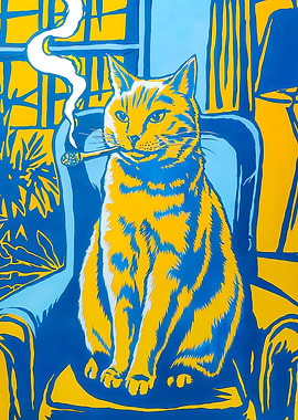 Cool Cat Smoking Weed