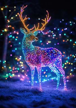 Luminous Neon Reindeer