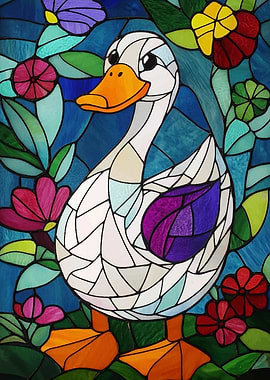 Stained Glass Goose