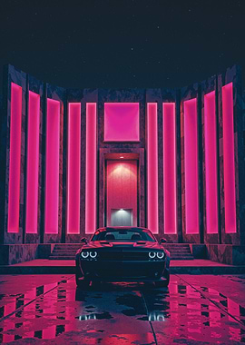 Neon Car Garage