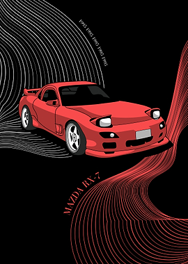 Mazda RX-7 Car Illustration