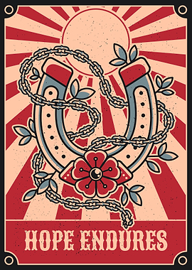 Hope endures vintage art illustration