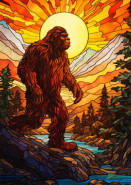 Bigfoot Stained Glass