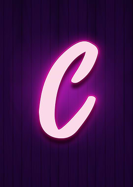 Neon Pink Letter C
