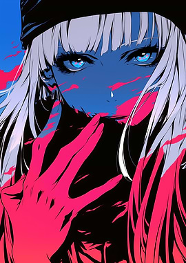 Anime Girl with Blue Eyes