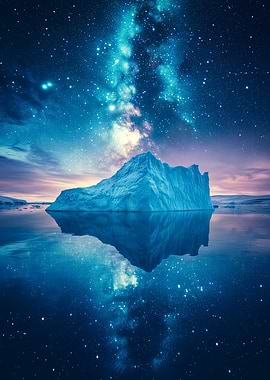 Milky Way Over Iceberg