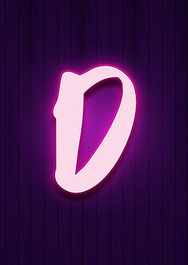 Neon Letter D