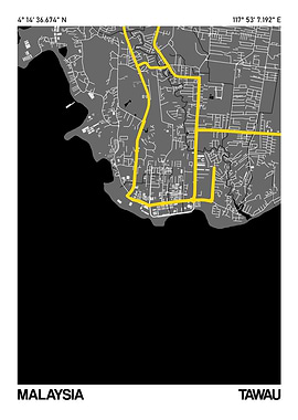 Tawau City Street Map