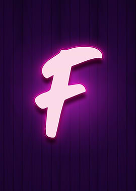 Neon Pink Letter F