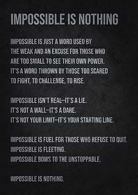 Impossible Is Nothing - Motivation
