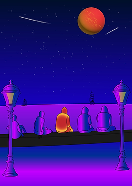 Night Sky with Figures