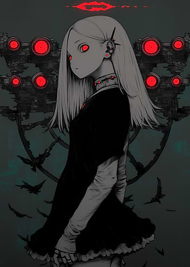 Anime Girl with Red Eyes