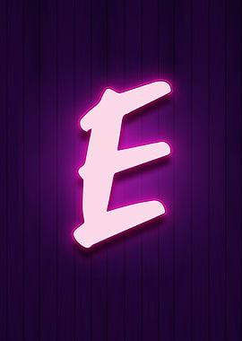 Neon Pink Letter E