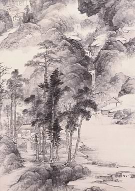 Ink Wash Landscape Painting