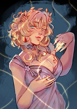 Blonde Woman with Golden Threads