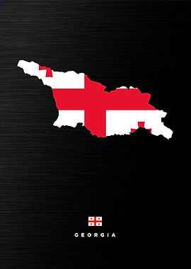 Georgia Map with Flag