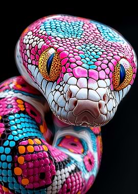 Colorful Snake Portrait