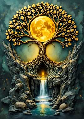 Golden Tree of Life waterfall
