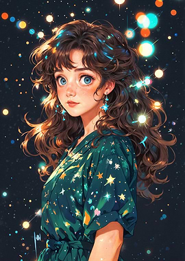 Starry Dreamer: Cosmic Elegance