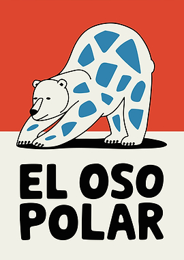 Playful Polar Bear Illustration with Bold Text