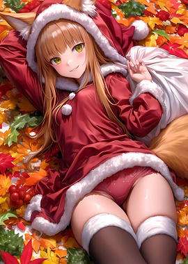 Anime Girl in Santa Outfit