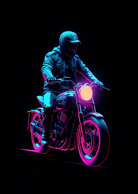 Retro Motorcycle Rider