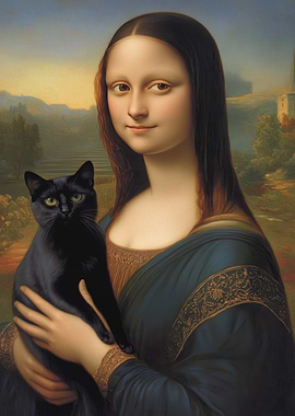 Mona Lisa with Cat