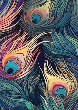 Peacock Feathers Abstract