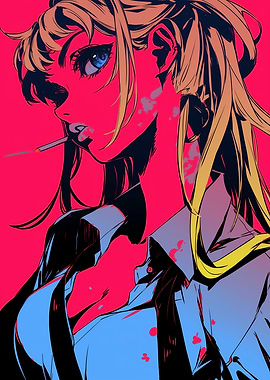 Anime Girl with Cigarette