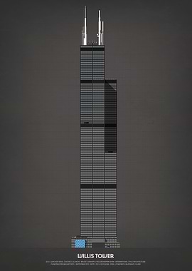 Willis Tower Minimalist Illustration