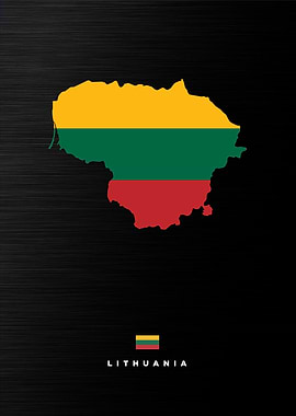 Lithuania Map Flag
