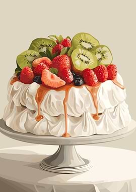 Fruit Meringue Cake
