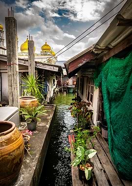 Narrow Canal in Southeast Asia