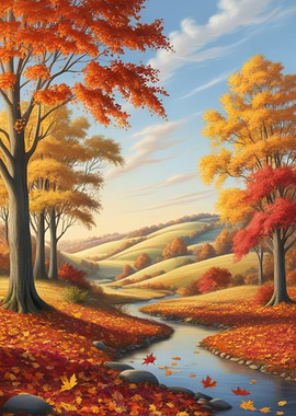Autumn River Landscape