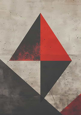 Red and Black Geometric Art