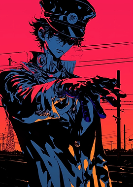 Anime Character in Red and Blue