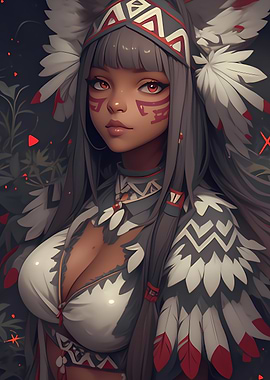 Native American Inspired Anime Girl