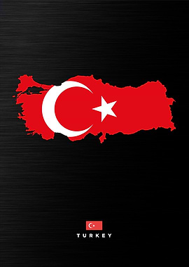 Turkey Map Flag