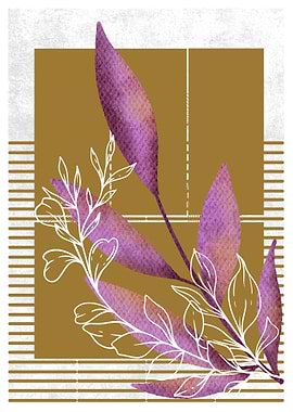 Purple Leaves on Gold