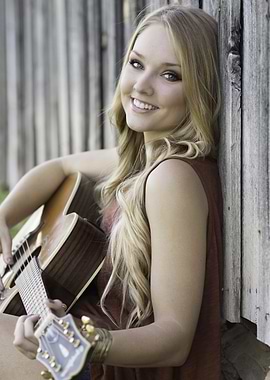 Smiling Woman with Guitar