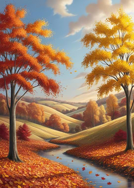 Autumn River Landscape