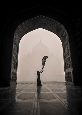 Silhouette at Taj Mahal