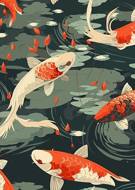 Koi Fish Pond Pattern