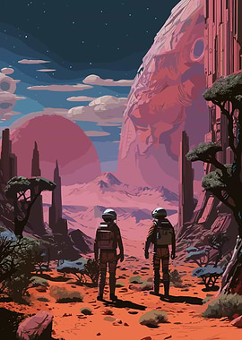 Sci-Fi Astronauts on Alien Planet